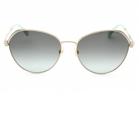 Kate Spade Green and Gold Round Octavia Sunglasses Brand New In Case